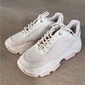 Michael Kors Cream and Pink Women's Sneakers 8.5